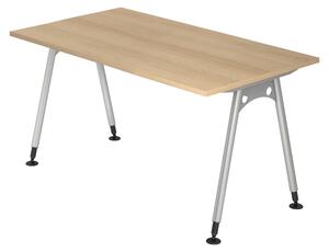 Scrivania della serie "A" di bümö - Finitura: effetto legno di quercia, dimensioni: 140 x 80 cm