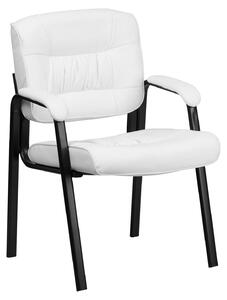 Sedia da ufficio con schienale di altezza media, rivestita in ecopelle, colore bianco/nero