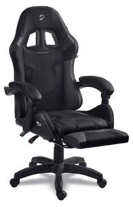 Sedia da gaming ergonomica con poggiapiedi, capacità massima di 120 kg, colore nero
