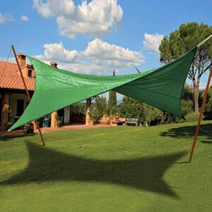 Tenda Vela Ombreggiante Quadrata 3,6x3,6m in Polietilene Verde