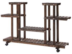 Scaffale Portavasi 4 Livelli 123,5x33x80 cm in Legno Carbonizzato
