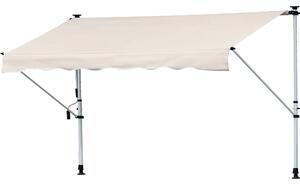 Tenda da Sole Avvolgibile 4x1,2m Autoportante Bianca