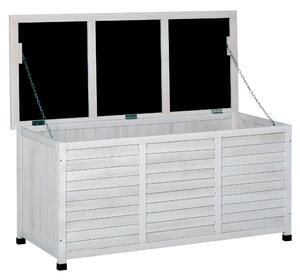 Panca Contenitore da Giardino 127x56x60 cm in Legno di Abete Bianca