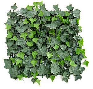 Set 12 Pareti Verdi Verticali Artificiali 50x50 cm in PVC con Foglie di Edera