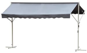Tenda da Sole Autoportante 2,95x2,94 cm in Metallo e Poliestere Grigia