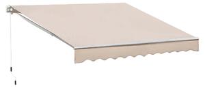 Tenda da Sole Avvolgibile a Parete 3x2,5m in Alluminio e Poliestre Beige