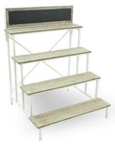 Portapiante Fioriera da Giardino 87x80x112 cm in Ferro e Legno Samba Bianca