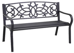 Panca da Giardino 124x57x78 cm in Ferro Antracite