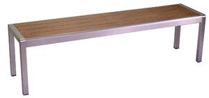 Panca da Giardino 165x41x45 cm in Alluminio e Polywood Marrone