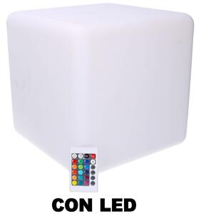 Lampada 12 Led Multicolor 30x30x30 cm in Polietilene Bianca