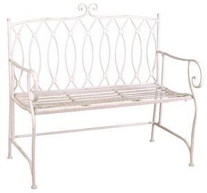 Panchina 2 Posti da Giardino 104x55x95,5 cm in Metallo Ragusa Bianca