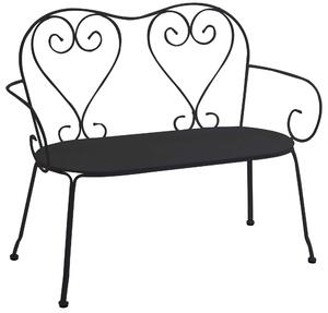 Panchina 2 Posti da Giardino 106x52x43/88 cm in Metallo Old Antracite
