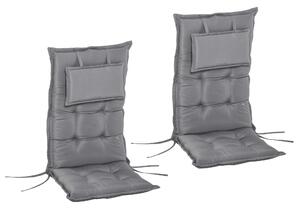 Set 2 Cuscini per Poltrona da Giardino 50x129x9 cm in Poliestere Grigio Scuro