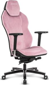 Poltrona ICOS.1.2, colore rosa "Flamingo", rivestita in ecopelle, universale