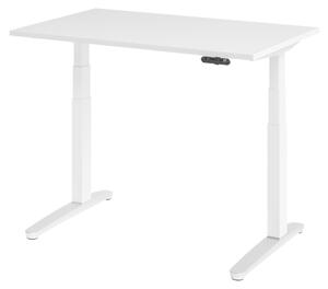 Scrivania elettrica bümö XBHM - Finitura: bianco, dimensioni: 120 x 80 cm, struttura: bianco/alluminio lucido
