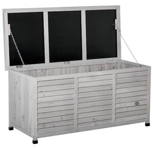 Panca Contenitore da Giardino 127x56x60 cm in Legno di Abete Grigio
