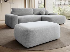 Pouf in Tessuto ciniglia Grigio - DAVISO