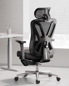 Sedia da ufficio ergonomica con supporto lombare 2D, inclinazione di 135°, colore nero