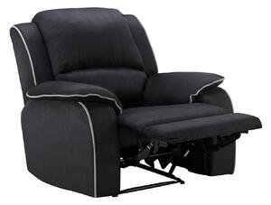 Poltrona relax in microfibra Nero - HERNANI
