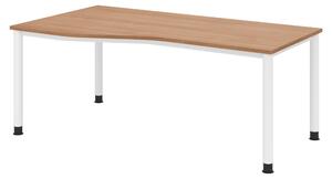 Scrivania bümö Serie H - Finitura: noce, Dimensioni: 180 x 100 cm, Struttura: bianco