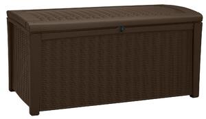 Baule Cassapanca da Esterno 130x63x70 cm in Resina Effetto Rattan Keter Borneo Marrone