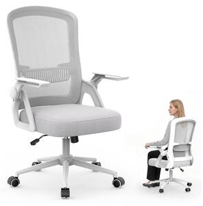 Sedia da ufficio ergonomica - Regolabile - Braccioli pieghevoli - Grigia