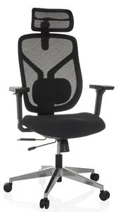 Sedia da ufficio CASSILIS B, rivestita in tessuto/rete, colore nero, regolabile in altezza