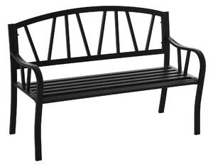 Panchina 2 Posti da giardino 128x56x86 cm in Metallo Nero