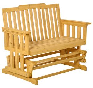 Panchina 2 Posti a Dondolo da Giardino 124x76x95 cm in Legno