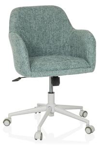 Sedia da ufficio SOLAO HOME, rivestita in tessuto, colore verde menta, con altezza regolabile