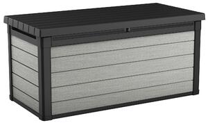 Baule Cassapanca da Esterno 151x72,5x70 cm in Resina Effetto Legno Keter Denali Grigio