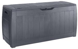 Baule Cassapanca da Esterno 117,5x57,3x45 cm in Resina Effetto Legno Keter Hollywood Antracite
