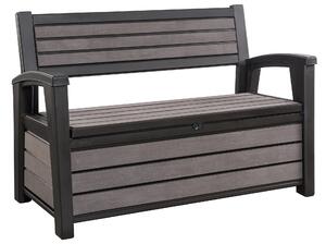 Panchina Contenitore da Giardino 132,7x89x61,2 cm in Resina Keter Hudson Bench Antracite