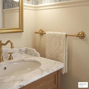 Porta Salviette da lavabo Grande cm 55 dimensioni 55,5x8,5xh6 cm BRITISH Stile Inglese Classico primo Novecento Acciaio Finitura Oro