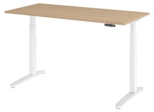 Scrivania elettrica bümö XBHM - Dimensioni: 160 x 80 cm, finitura: rovere, struttura: bianco/alluminio lucido