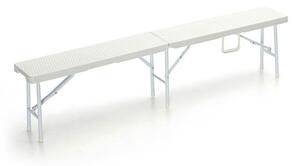 Panca Pieghevole per Catering 182x25x43 cm in Ferro e Polietilene Bianco