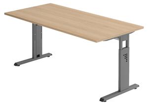 Bümö Scrivania Serie-O - Dimensioni: 160 x 80 cm, struttura: grafite, decorazione: rovere