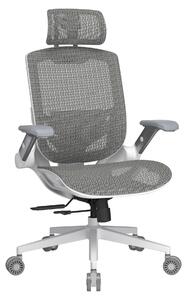 Sedia da gaming ergonomica in mesh, colore bianco, regolabile, capacità massima di 120 kg