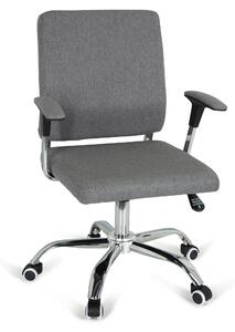 Sedia da ufficio Charles I, color grigio scuro, regolabile in altezza, con rotelle