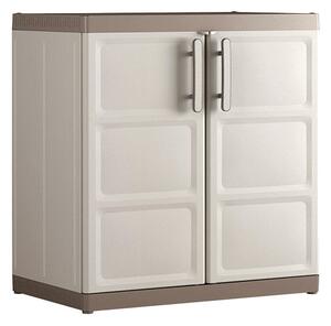Armadio da Esterno 2 Ripiani 89x54x93H cm in Plastica Keter Excellence XL Basso Beige/Tortora