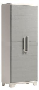 Armadio da Esterno 3 Ripiani 68x39x182H cm in Plastica Keter Wood Grain Alto Beige