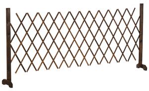 Recinzione da Giardino con Larghezza Regolabile 37-225 cm in Legno Effetto Carbonizzato