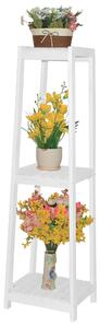 Fioriera Portavasi in Legno 35x30x120 cm Bianco