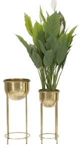 Porta Fiori Glam Coppia Ø27x62-21,5x52 cm in Ferro Oro