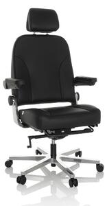 Sedia da ufficio XXL, modello 24 HOURS F, in pelle nera