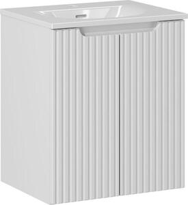 Mobile Bagno Bianco 50 Cm Con Lavabo In Vetroceramica 51 Cm