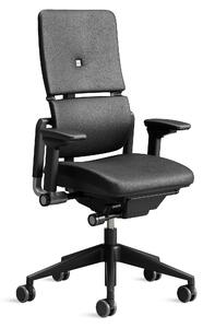Sedia da ufficio ergonomica, regolabile in altezza, in pelle nera