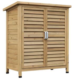 Armadio Porta Attrezzi da Giardino 87x46,5x96,5 cm in Legno di Abete