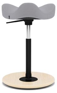 Sgabello regolabile in altezza, struttura in legno, imbottitura in schiuma a freddo, movimento a 360°