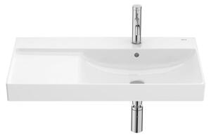 Lavabo da bagno Roca Ona, dimensioni 80 x 46 cm, asimmetrico con lavabo posizionato a destra
